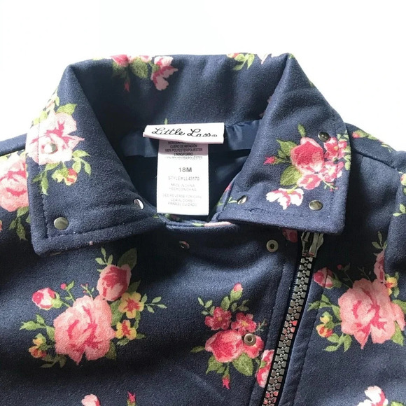 Little Lass Full Zip Floral Jacket 18 Months - Picture 3 of 7